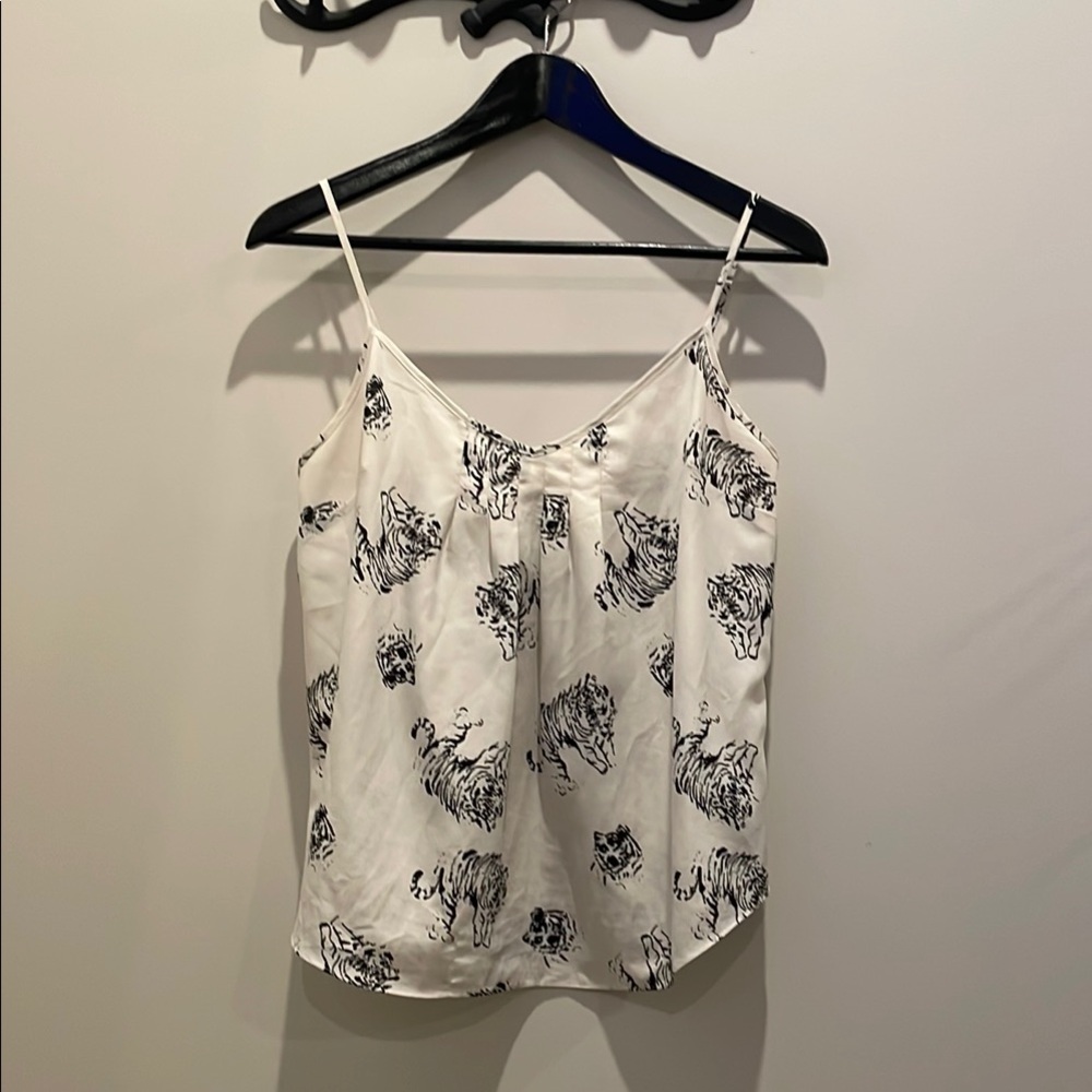 Talula White and Black Tiger-Printed Top